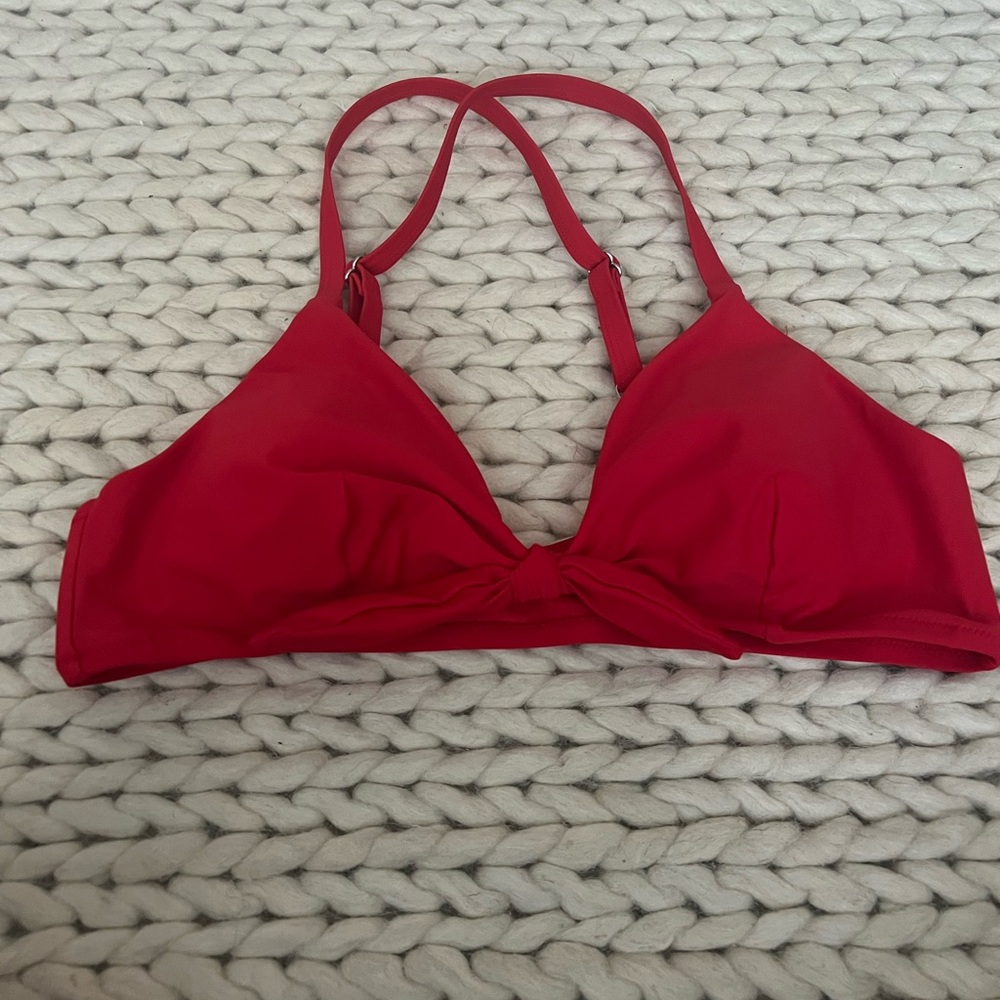 Cupshe Red Knot-Front Triangle Bikini Top